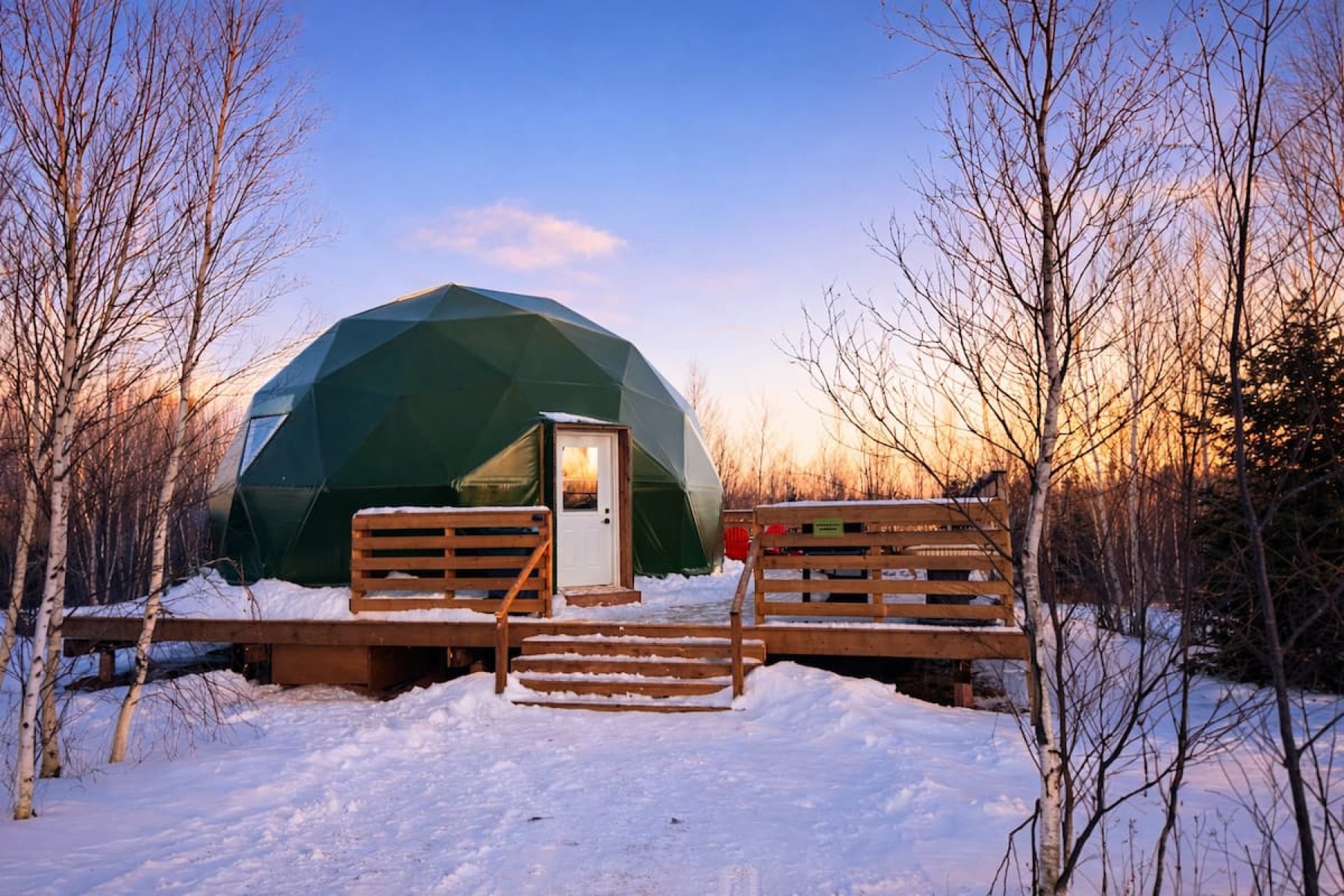 Birchwood Meadow glamping dome at PEI Centerline Escapes
